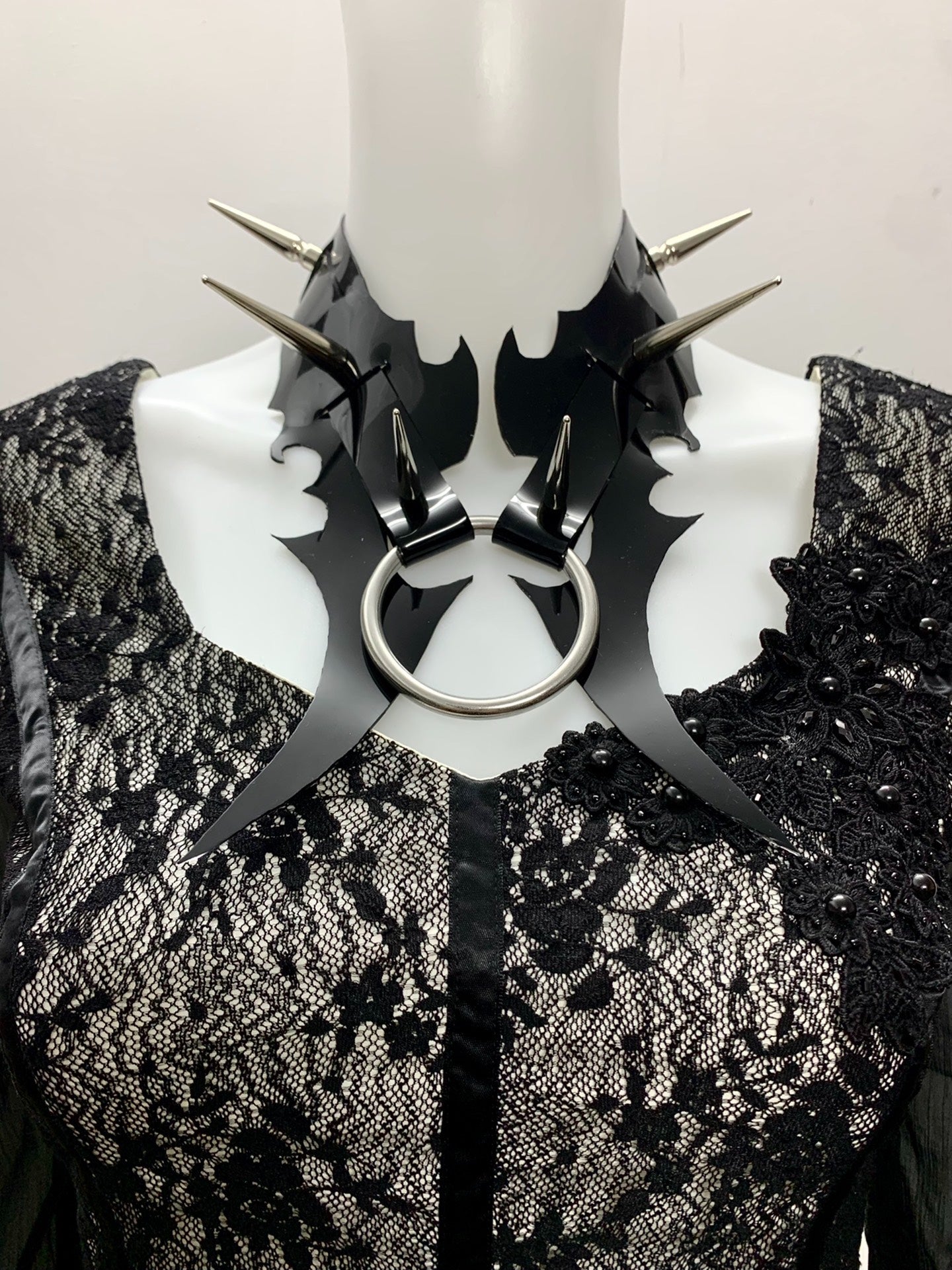 "Parasite" Original Handmade Alien-Inspired Gothic Punk Dark Metal Subculture Studded Choker Necklace | Futuristic Alternative Accessory