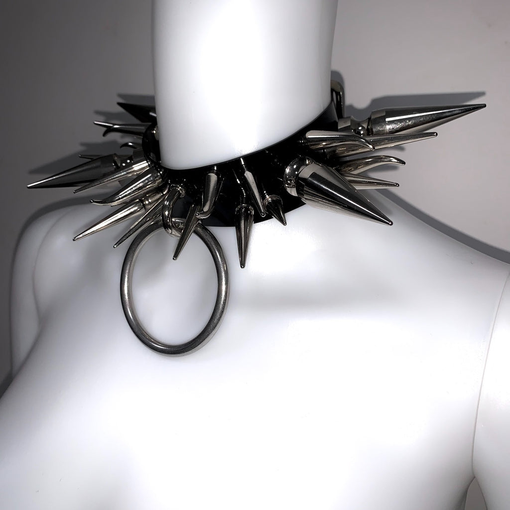 Collana girocollo punk in metallo gotico con borchie giganti "Wicked Witch" originale fatta a mano | Collana della sottocultura alternativa Y2K