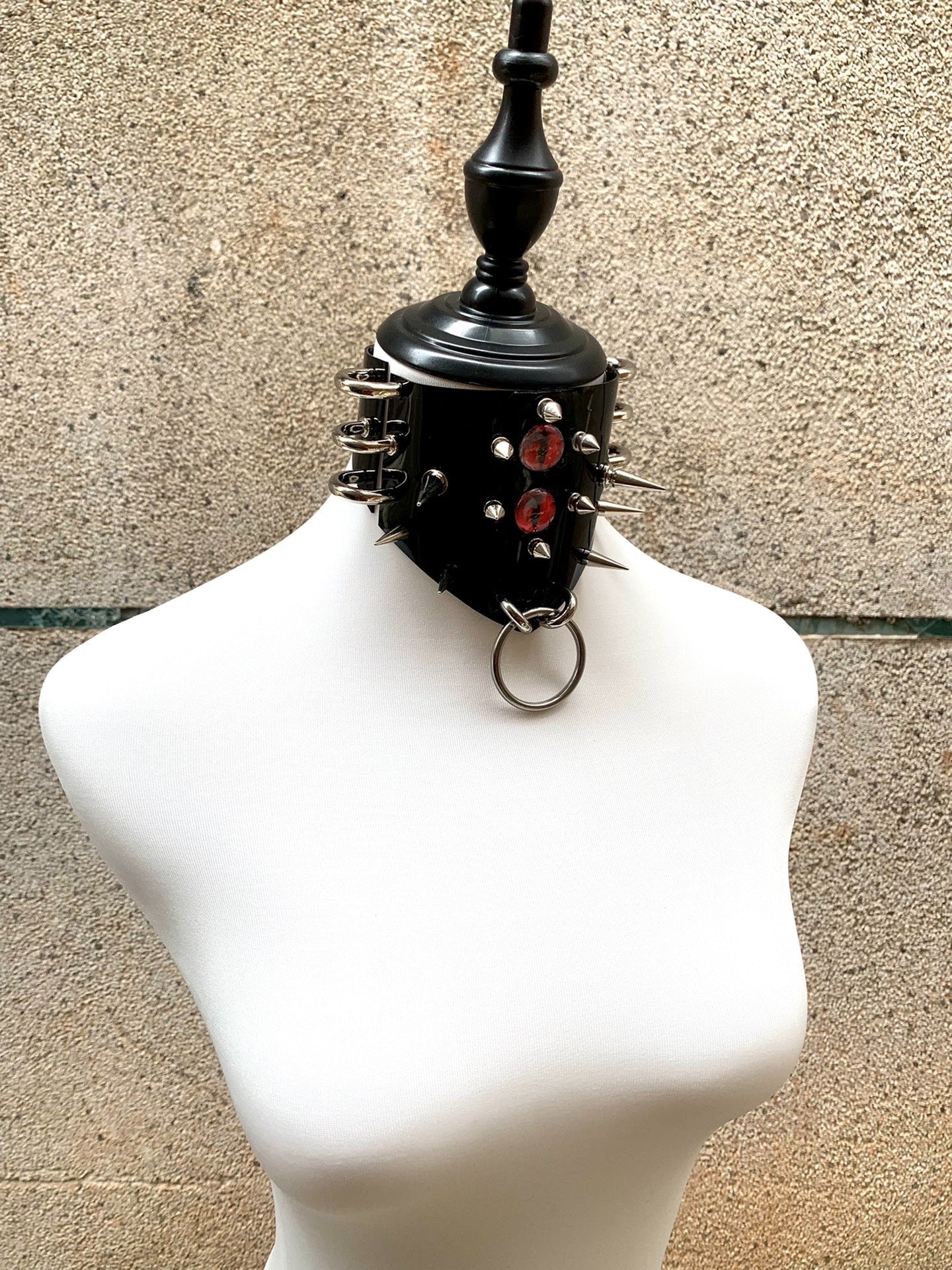 "Twin Eyes" Gothic Punk Dark Rock Studded Evil Eye Leather Choker | Alternative Festival Subculture Necklace
