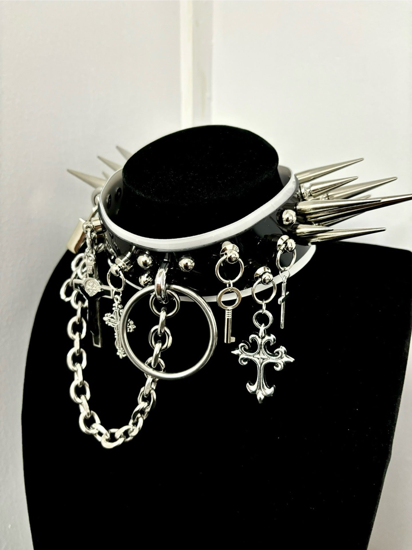 "Lock Moth" Handmade Punk Gothic Heavy Metal Spiked Choker | Festival Statement Necklace