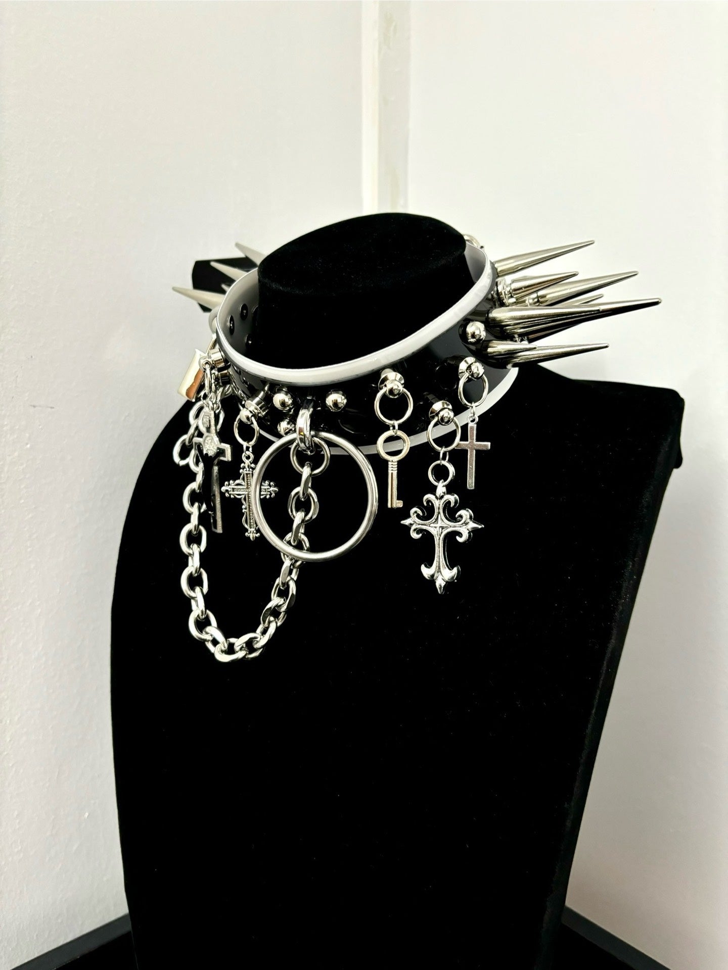 "Lock Moth" Handmade Punk Gothic Heavy Metal Spiked Choker | Festival Statement Necklace