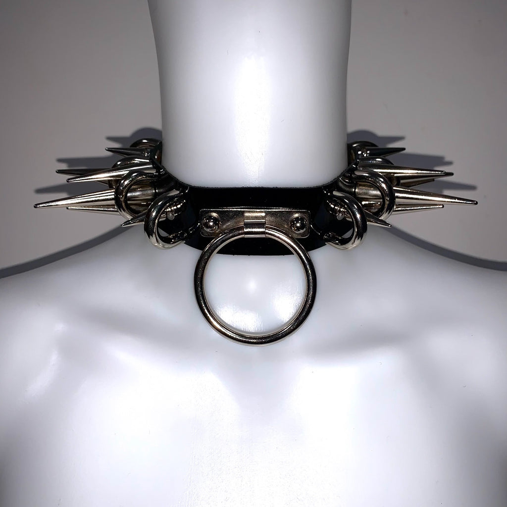 "The Attendant" Handmade Gothic Punk Spiked Choker | Y2K Metal Statement Necklace