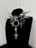 Widow Handmade Gothic Punk Cross Spike Choker | Blackyyds
