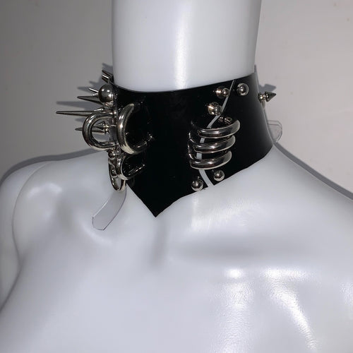 "Altered Flesh" Handmade Gothic Punk Metal Studded Choker | Alt Subculture Statement Necklace