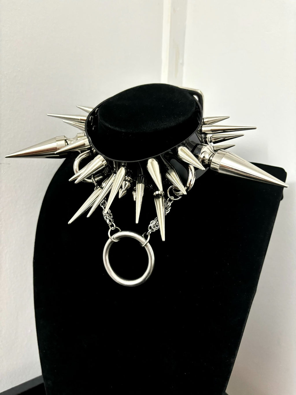 "Midnight Bloom" Handmade Gothic Punk Metal Spiked Choker | Halloween Festival Alt Necklace