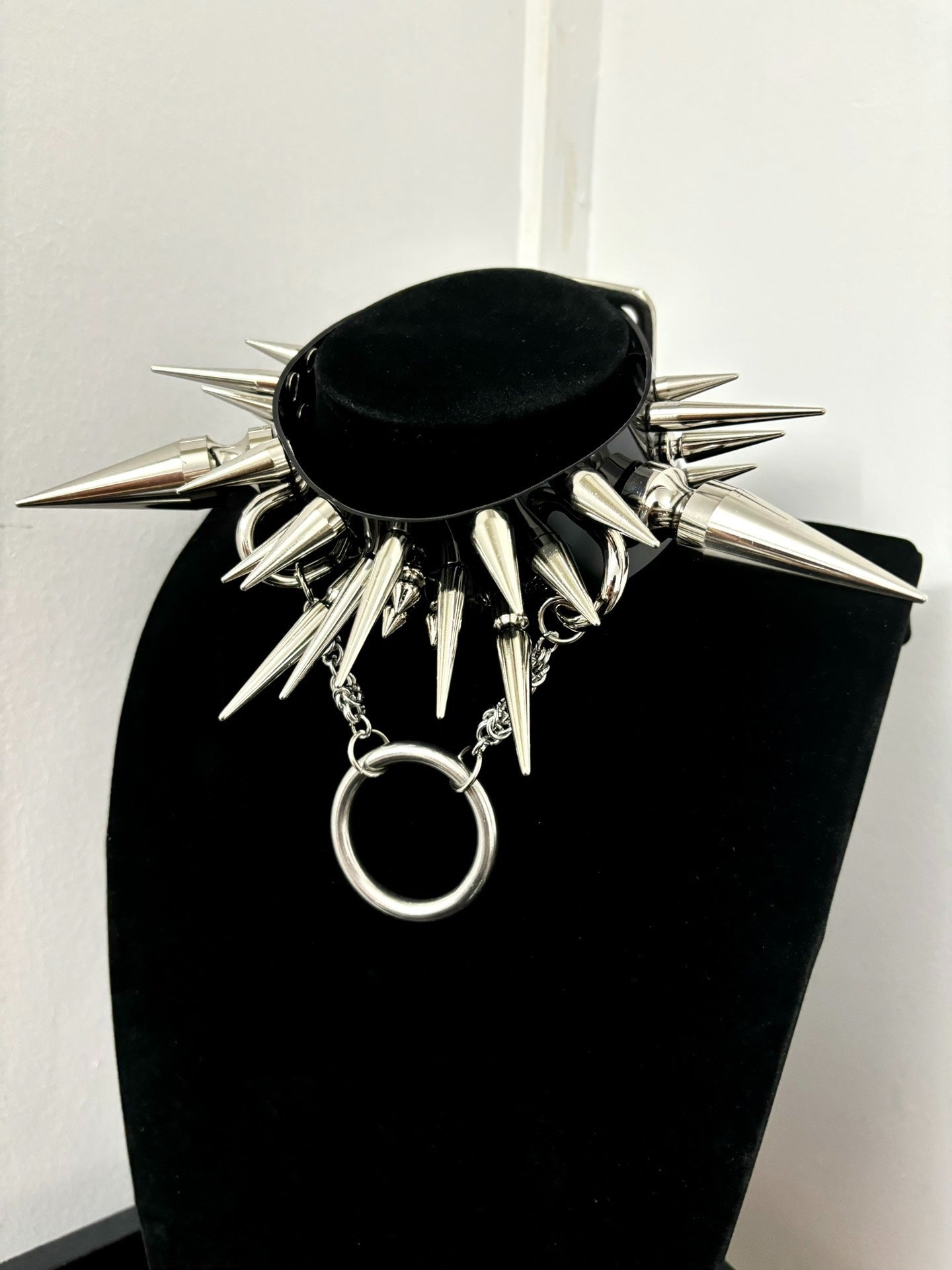 "Midnight Bloom" Handmade Gothic Punk Metal Spiked Choker | Halloween Festival Alt Necklace