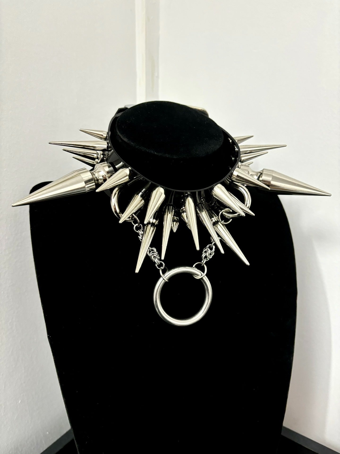 "Midnight Bloom" Handmade Gothic Punk Metal Spiked Choker | Halloween Festival Alt Necklace