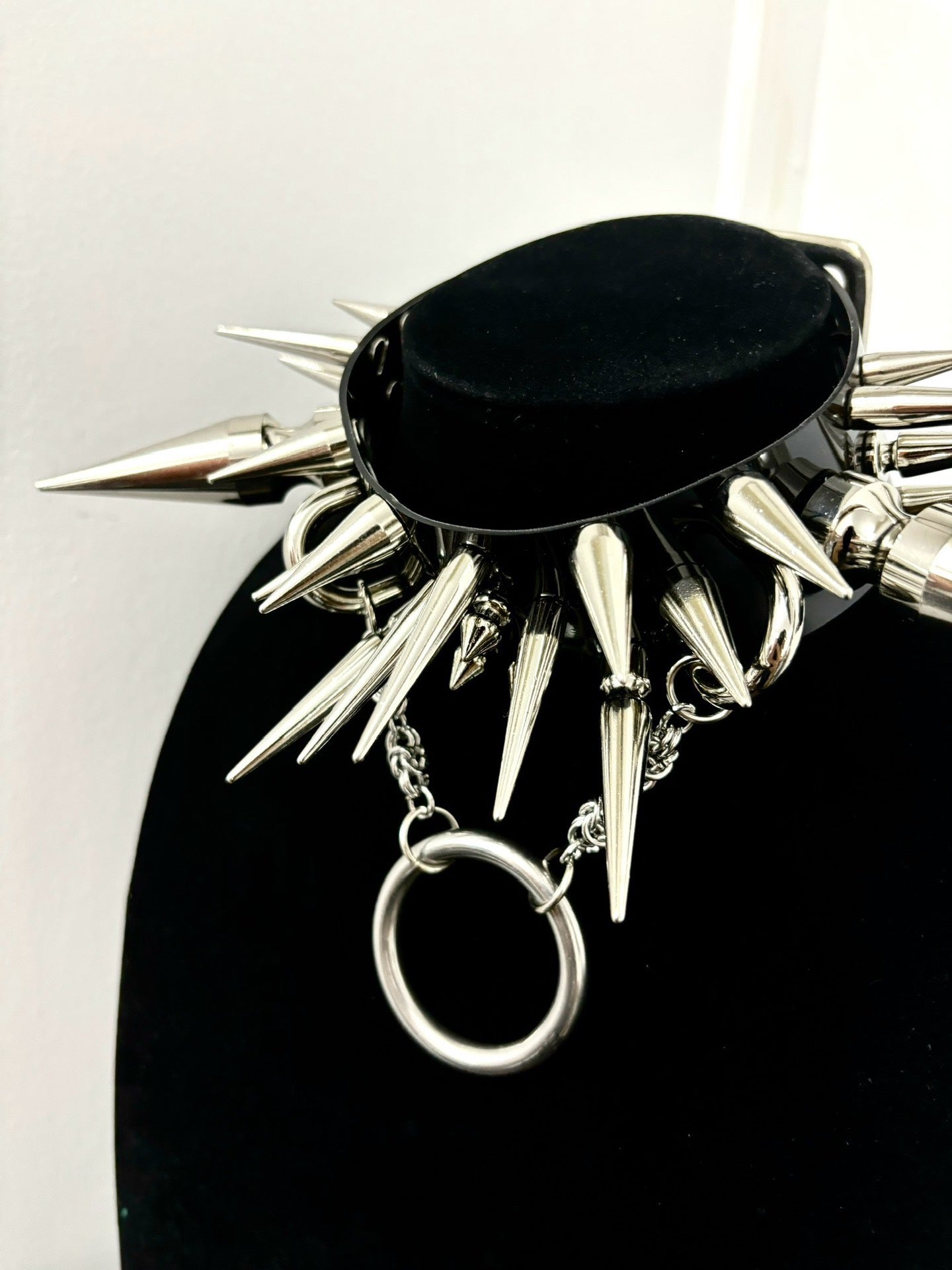 "Midnight Bloom" Handmade Gothic Punk Metal Spiked Choker | Halloween Festival Alt Necklace