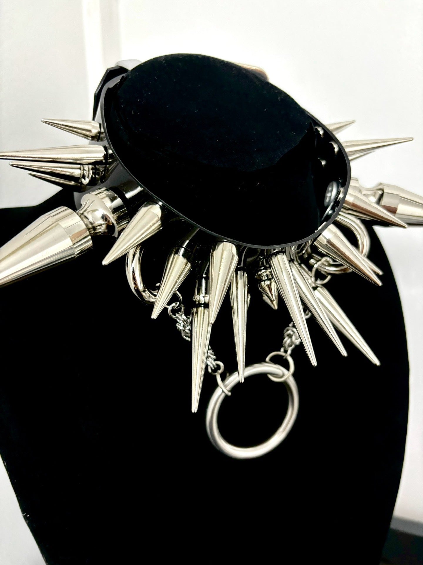 "Midnight Bloom" Handmade Gothic Punk Metal Spiked Choker | Halloween Festival Alt Necklace