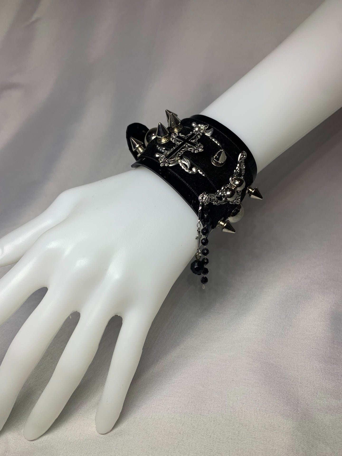 "Shackles" Handmade Gothic Punk Rock Heavy Metal Patent Leather Bracelet Accessory