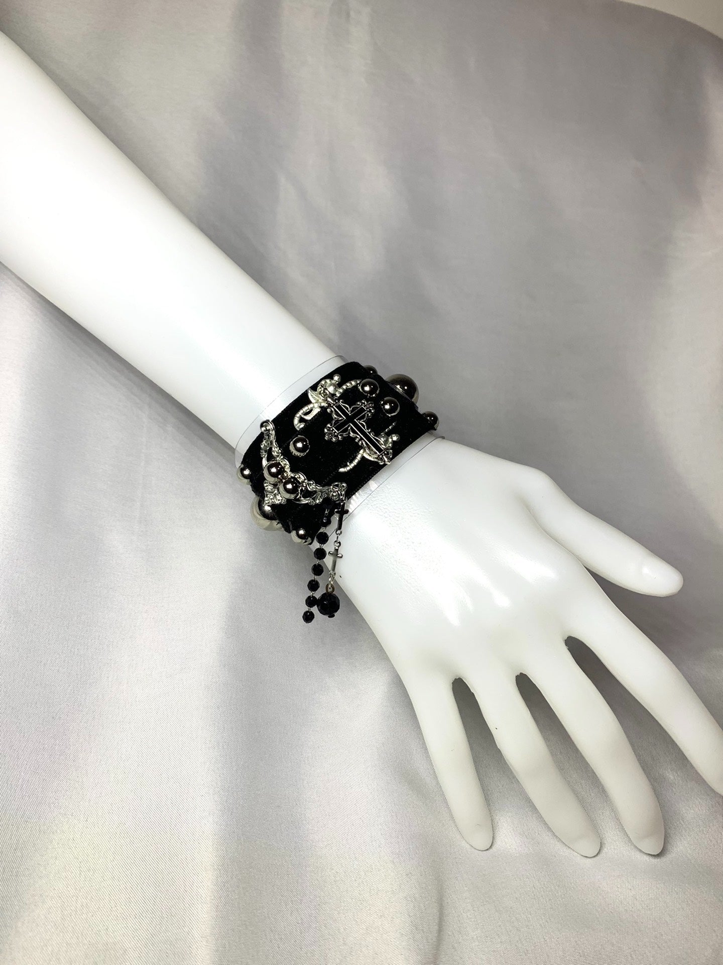 "Shackles" Handmade Gothic Punk Rock Heavy Metal Patent Leather Bracelet Accessory