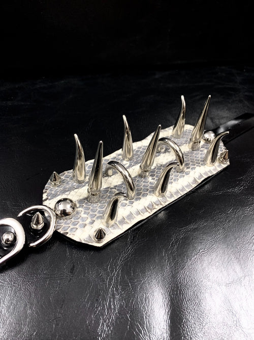 【Serpent Lance】Handmade Gothic Punk Darkwear Snake Leather Studded Necklace, Bracelet, Arm Cuff, Leg Cuff, Choker Accessory