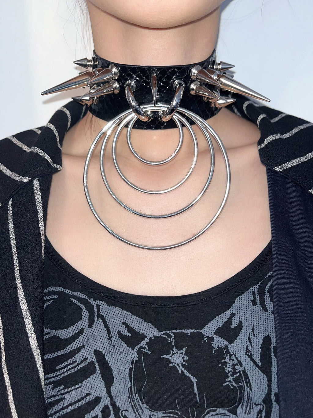 Covenant Gothic Punk Snakeskin Studded Choker Necklace