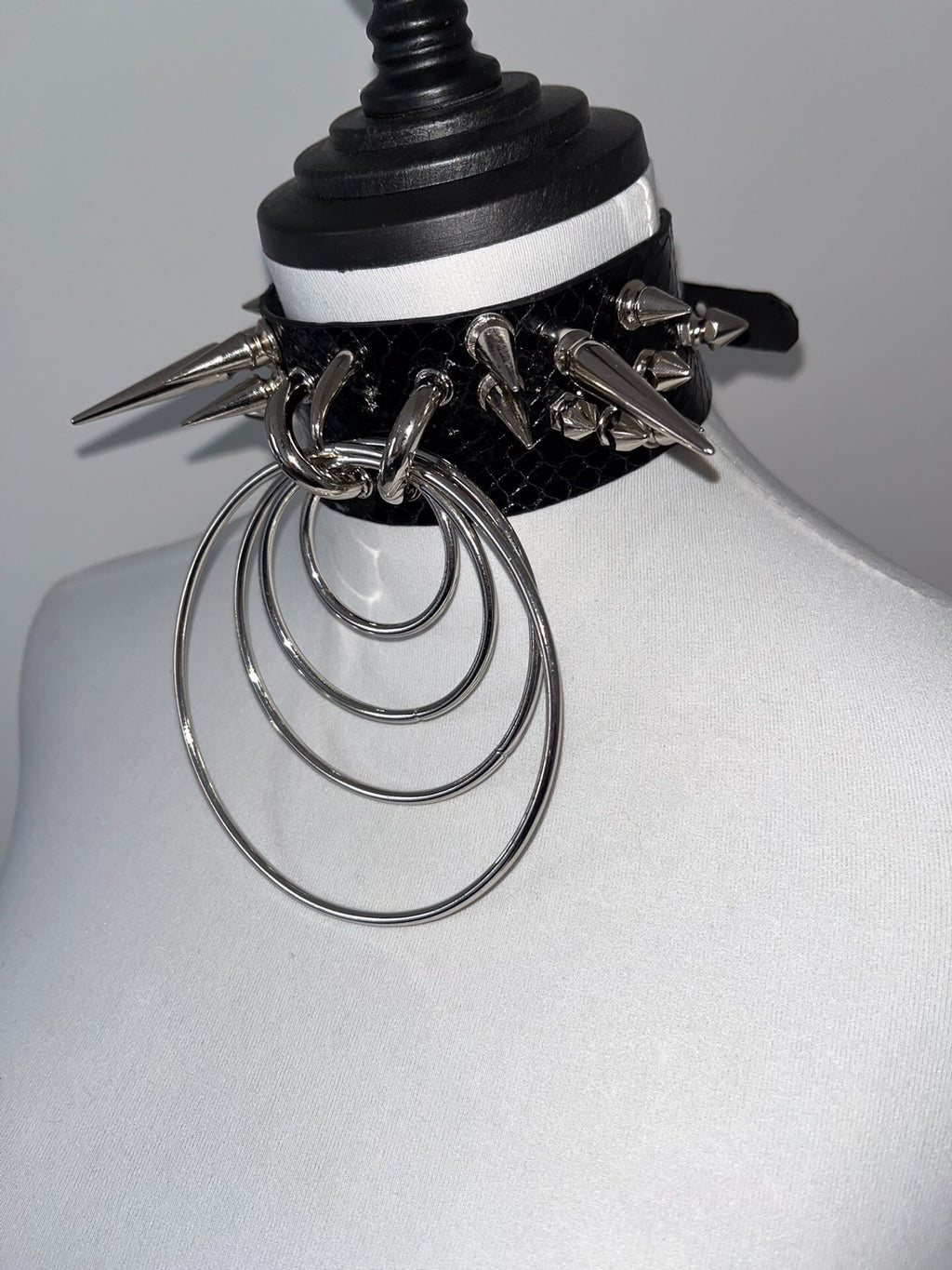 Covenant Gothic Punk Snakeskin Studded Choker Necklace