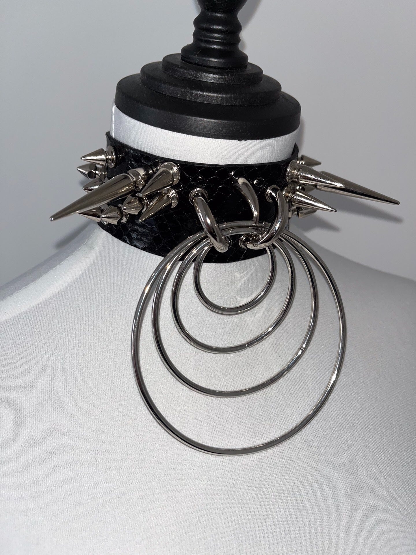 Covenant Gothic Punk Snakeskin Studded Choker Necklace