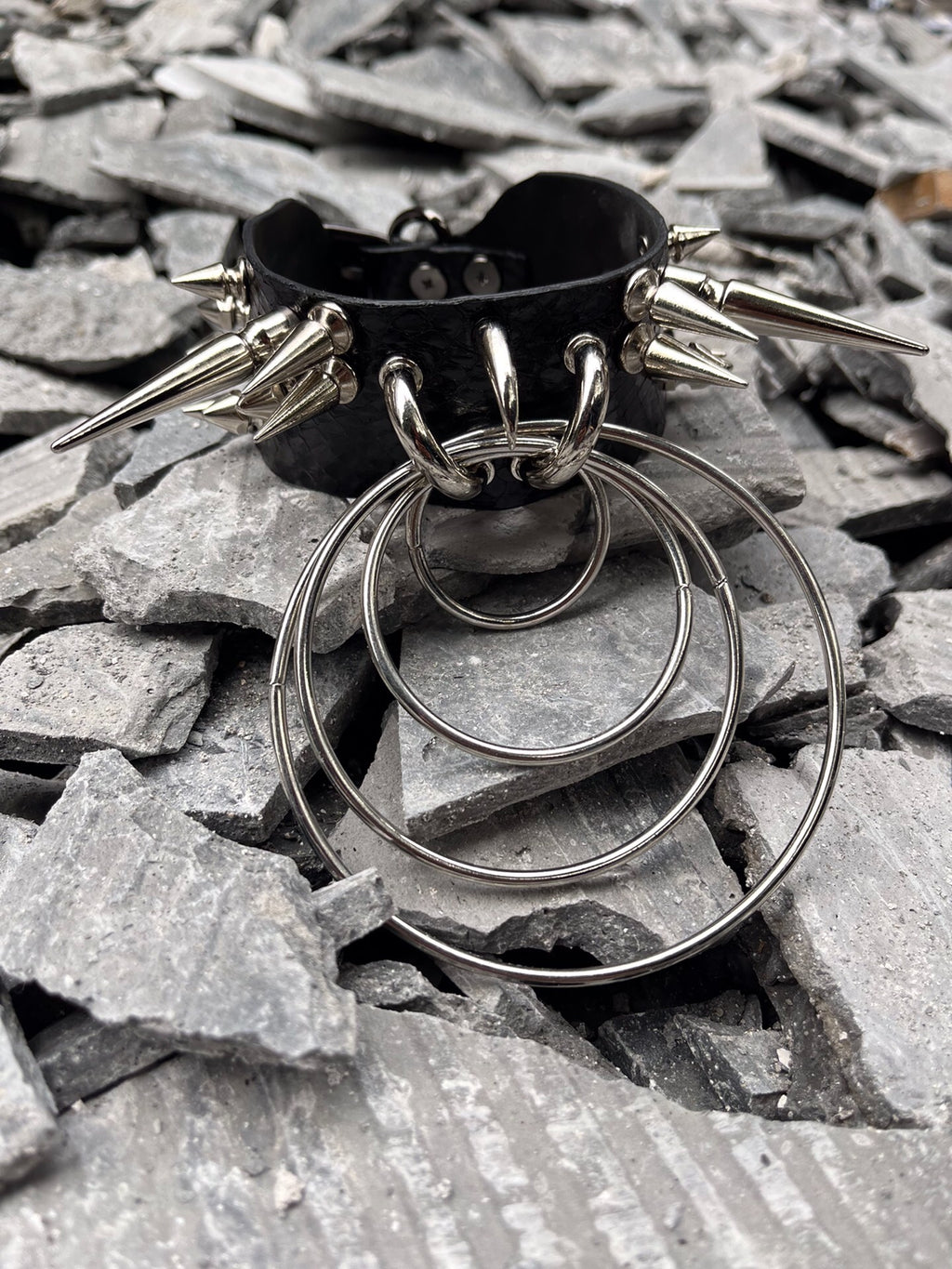 Covenant Gothic Punk Snakeskin Studded Choker Necklace