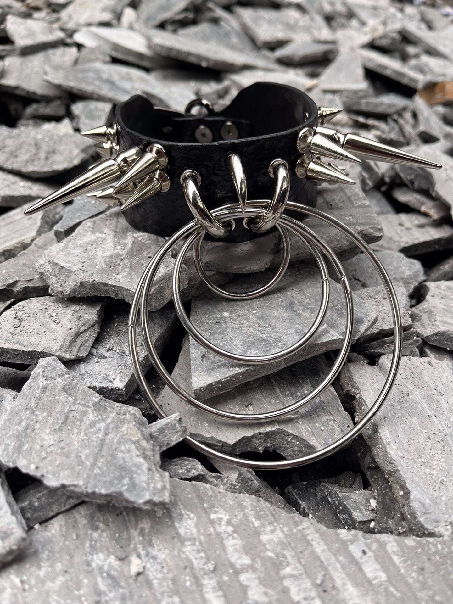 Covenant Gothic Punk Snakeskin Studded Choker Necklace