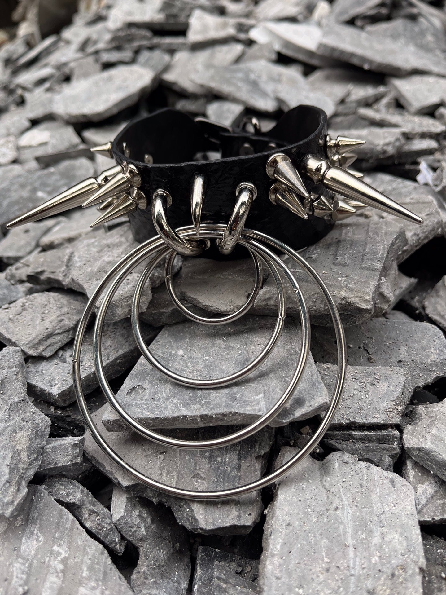 Covenant Gothic Punk Snakeskin Studded Choker Necklace