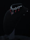 Y2K Evil Eye Choker – Silver Gothic Necklace with Red Tear Drop Crystals