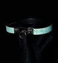 Handmade Real Snake Skin Choker - Iridescent Mint Green & Purple Polarized Leather Collar (Original Design)