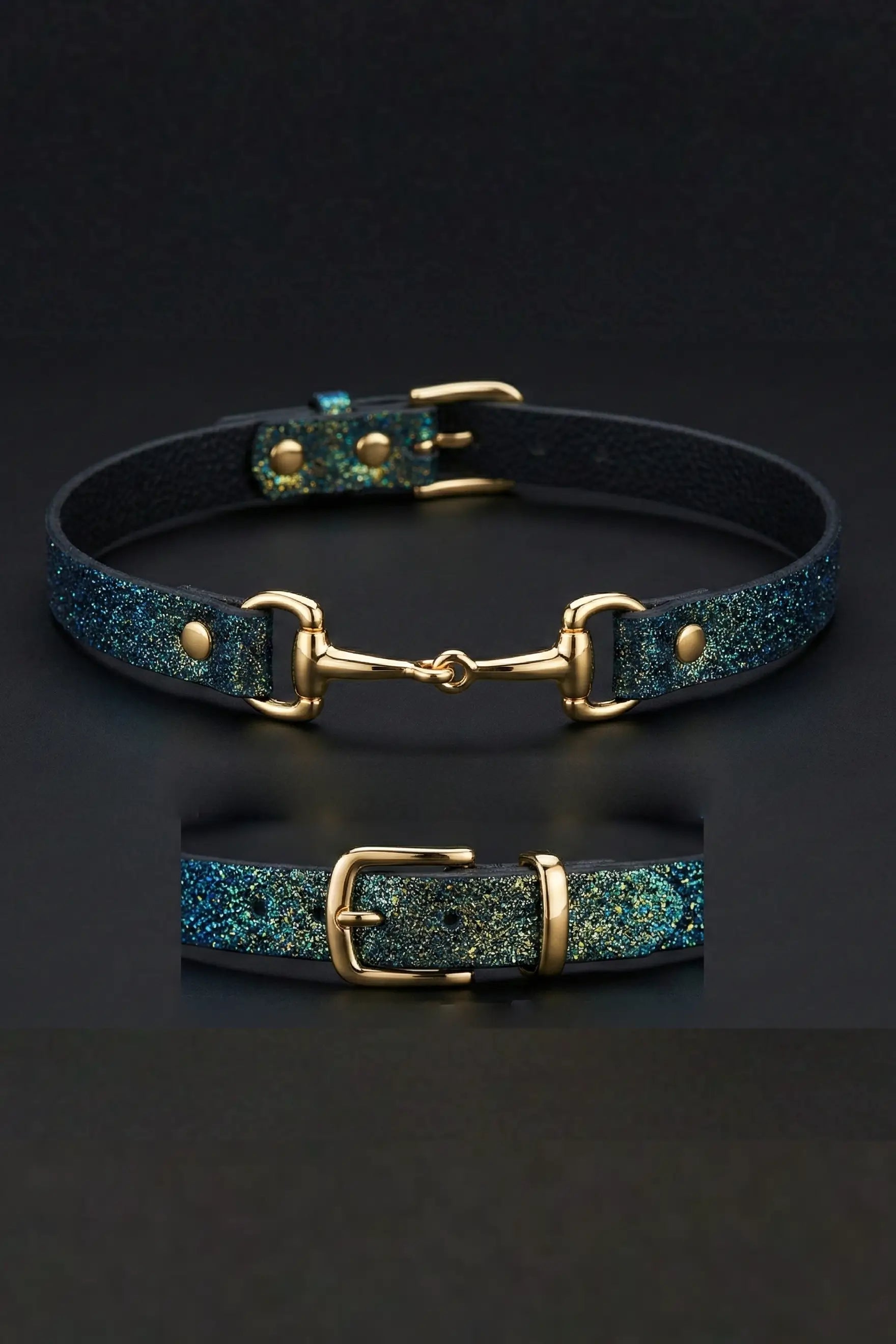 Luxury Python Leather Choker with Gold Hardware – Minimalist Adjustable Snake Skin Necklace