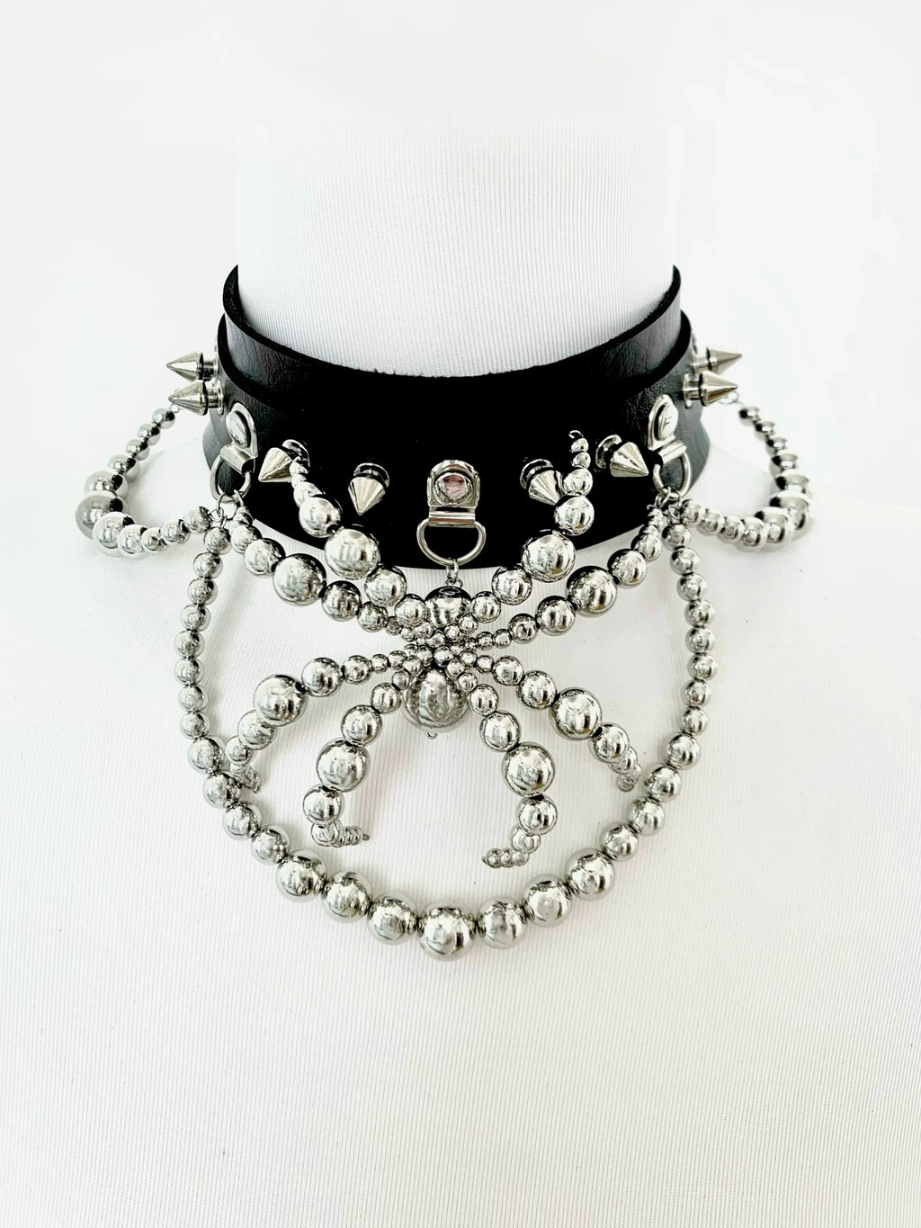 Titanium Spider Necklace Collar Dark Punk Gothic Choker