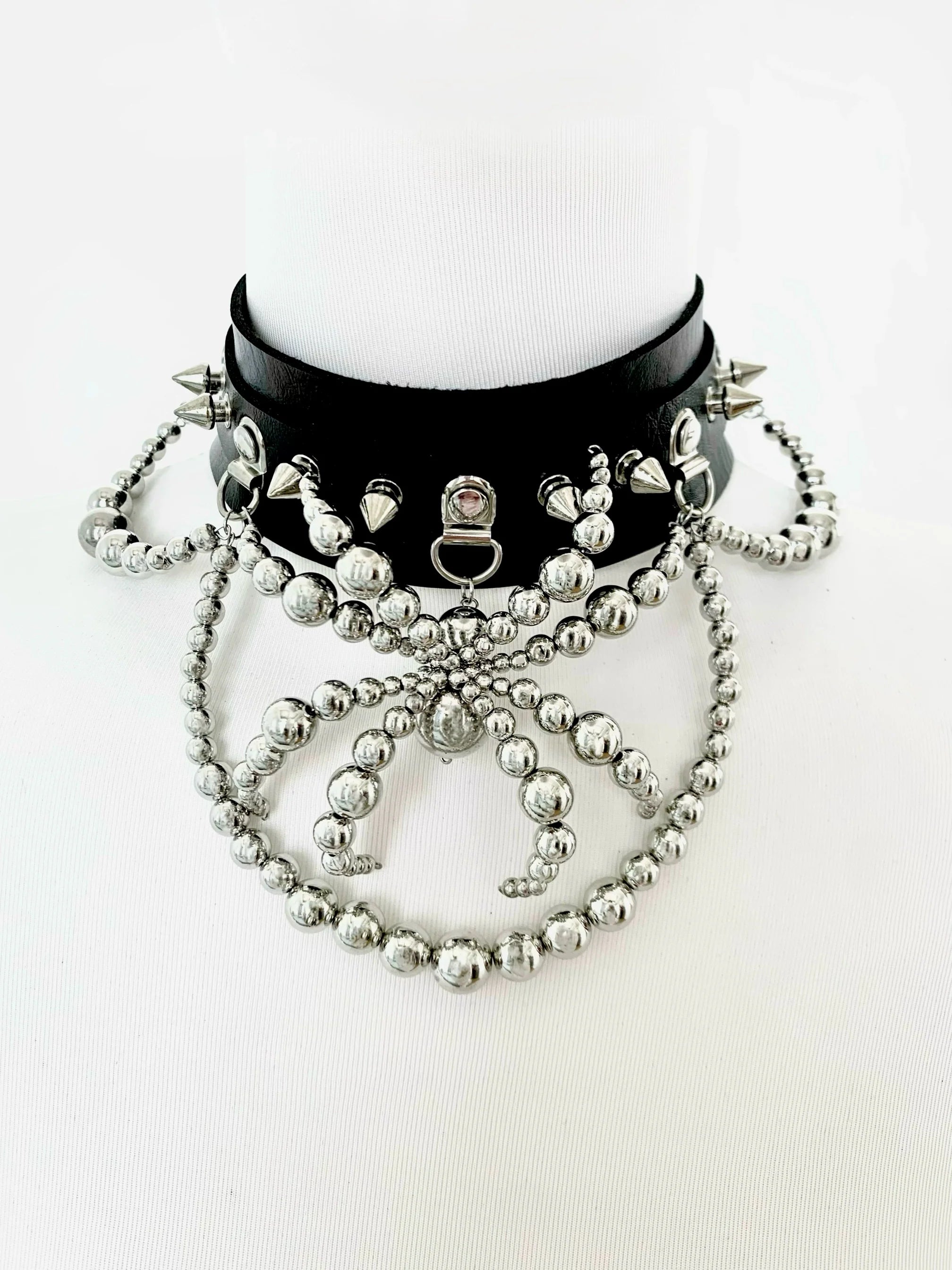 Titanium Spider Necklace Collar Dark Punk Gothic Choker