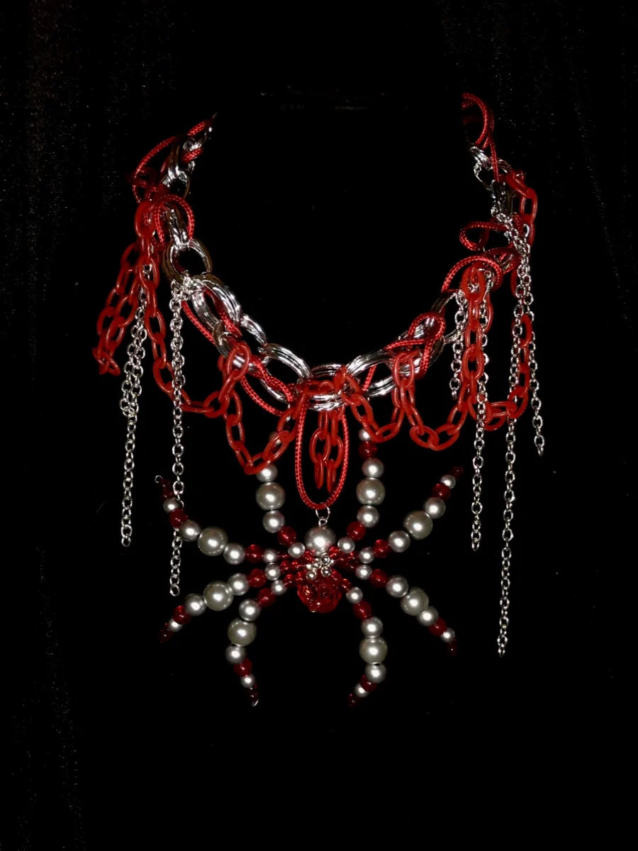 Cage Spider Necklace Dark Gothic Punk Handmade