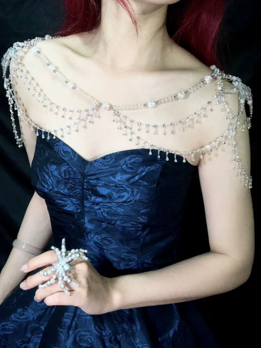 Handmade Party Spider Shoulder Chain Original Design Dark Gothic Punk Body Chain