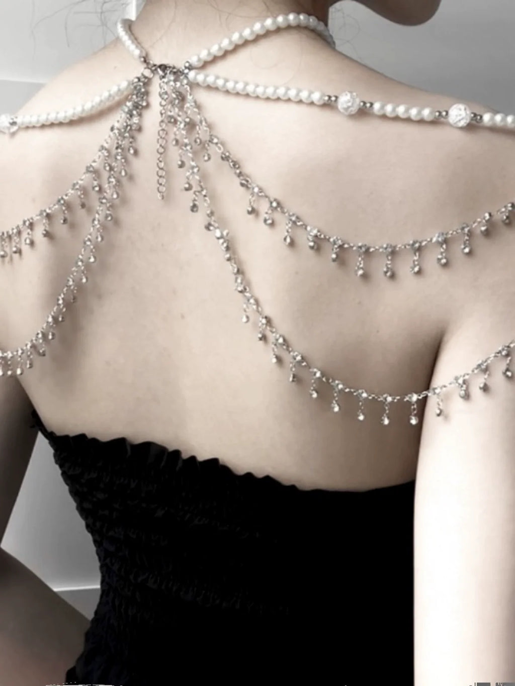 Cadena de hombro con diseño de araña preciosa hecha a mano, cadena corporal punk gótica oscura de diseño original