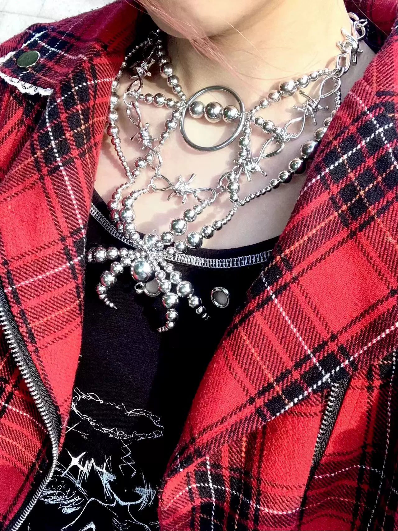 Mercury Spider Necklace Dark Gothic Punk Handmade