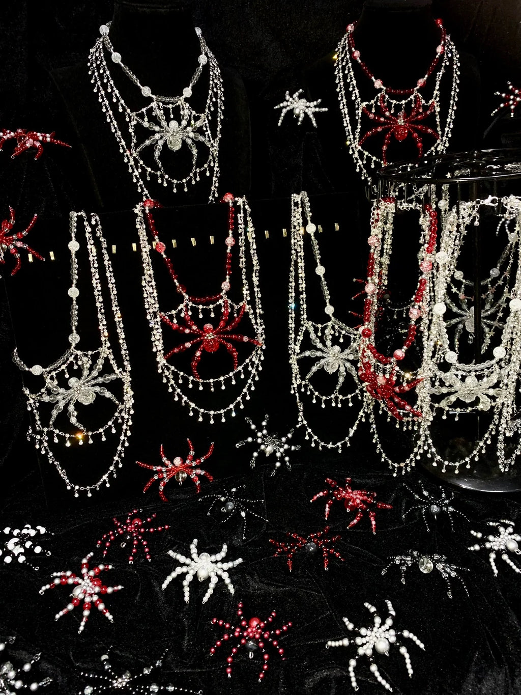 Collana ragno di ghiaccio fatta a mano in stile punk gotico scuro