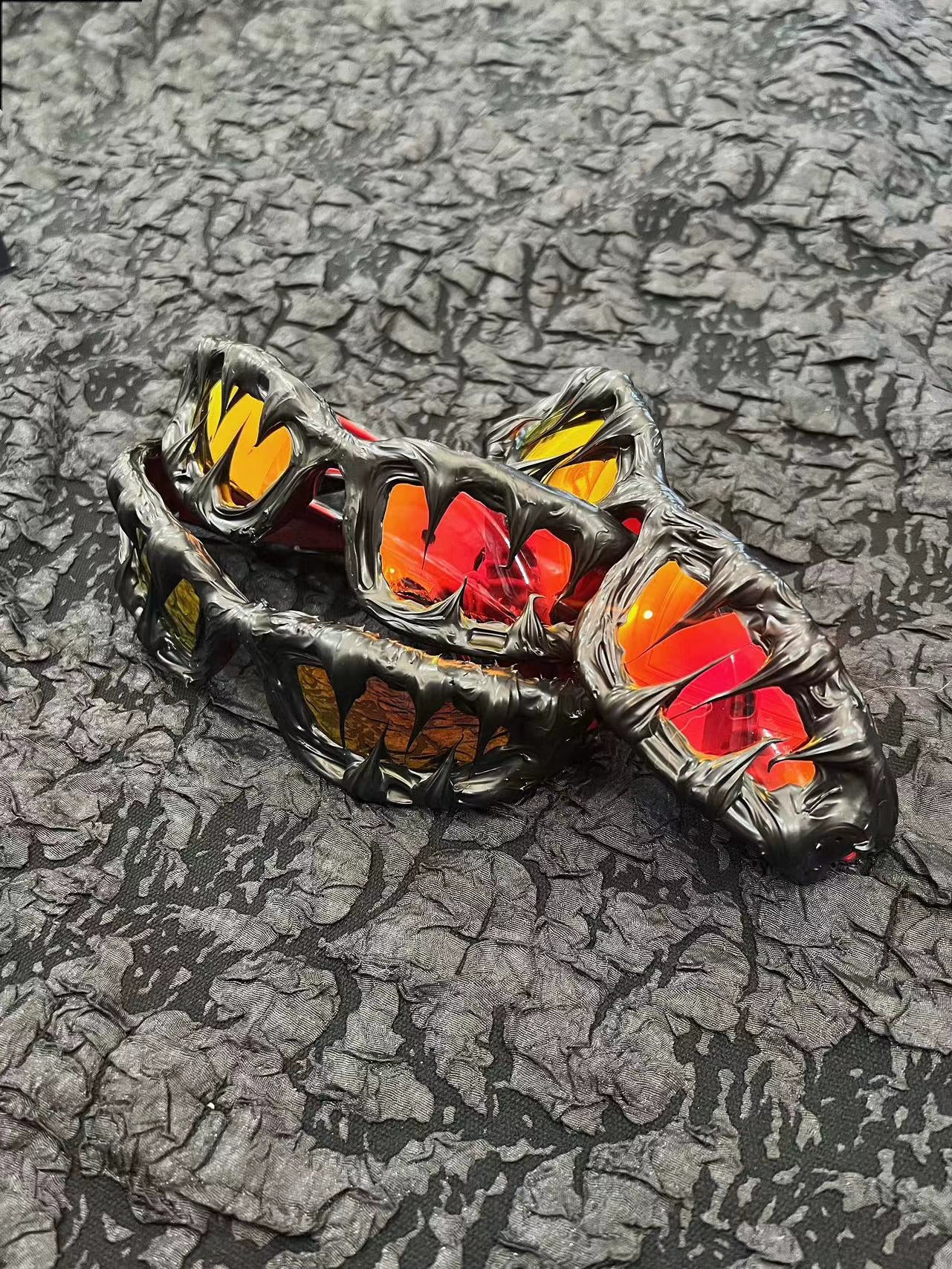 "Dusk" Y2K Streetwear Handmade Resin Drip Sunglasses Gothic Cyberpunk Statement