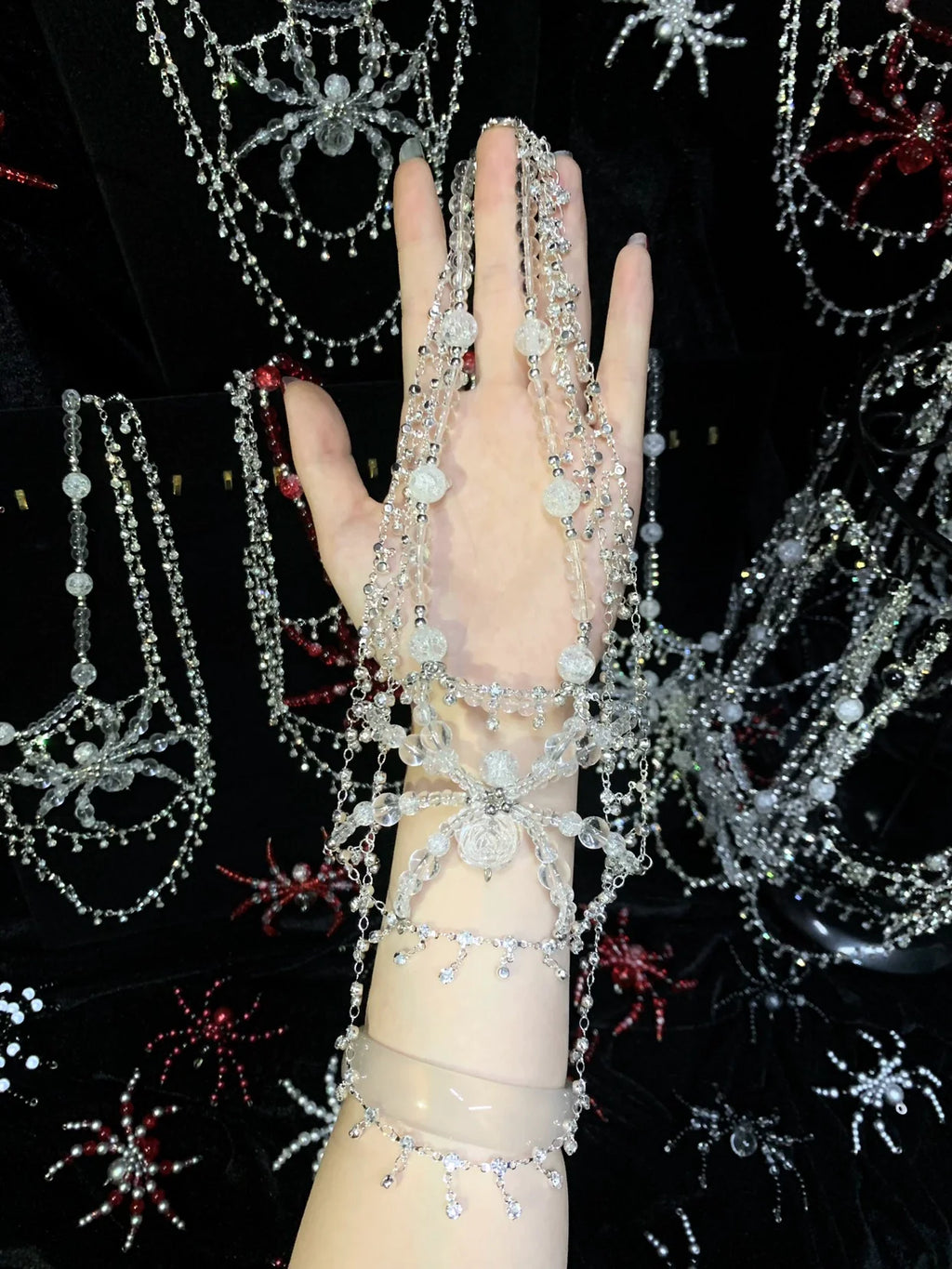 Collana ragno di ghiaccio fatta a mano in stile punk gotico scuro
