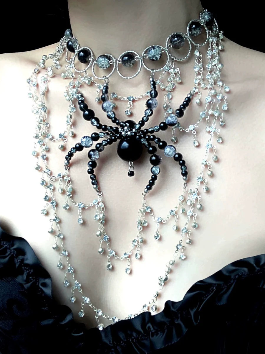 Swoop Spider Necklace Dark Gothic Punk Handmade