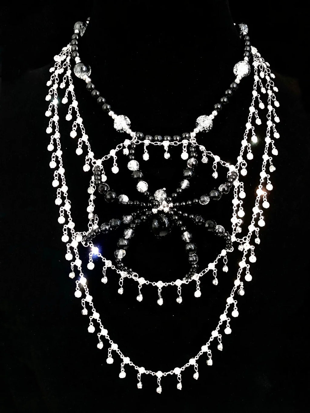 Collana ragno di ghiaccio fatta a mano in stile punk gotico scuro