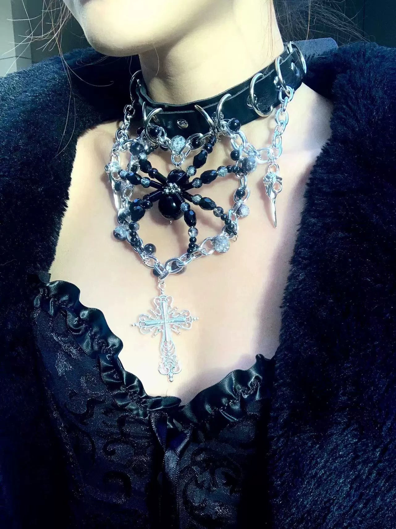 Insanity Spirit Necklace Collar Dark Punk Gothic Choker