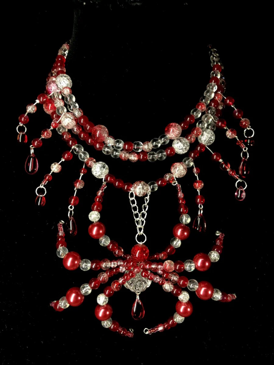 Bloody Night Spider Necklace Dark Gothic Punk Handmade