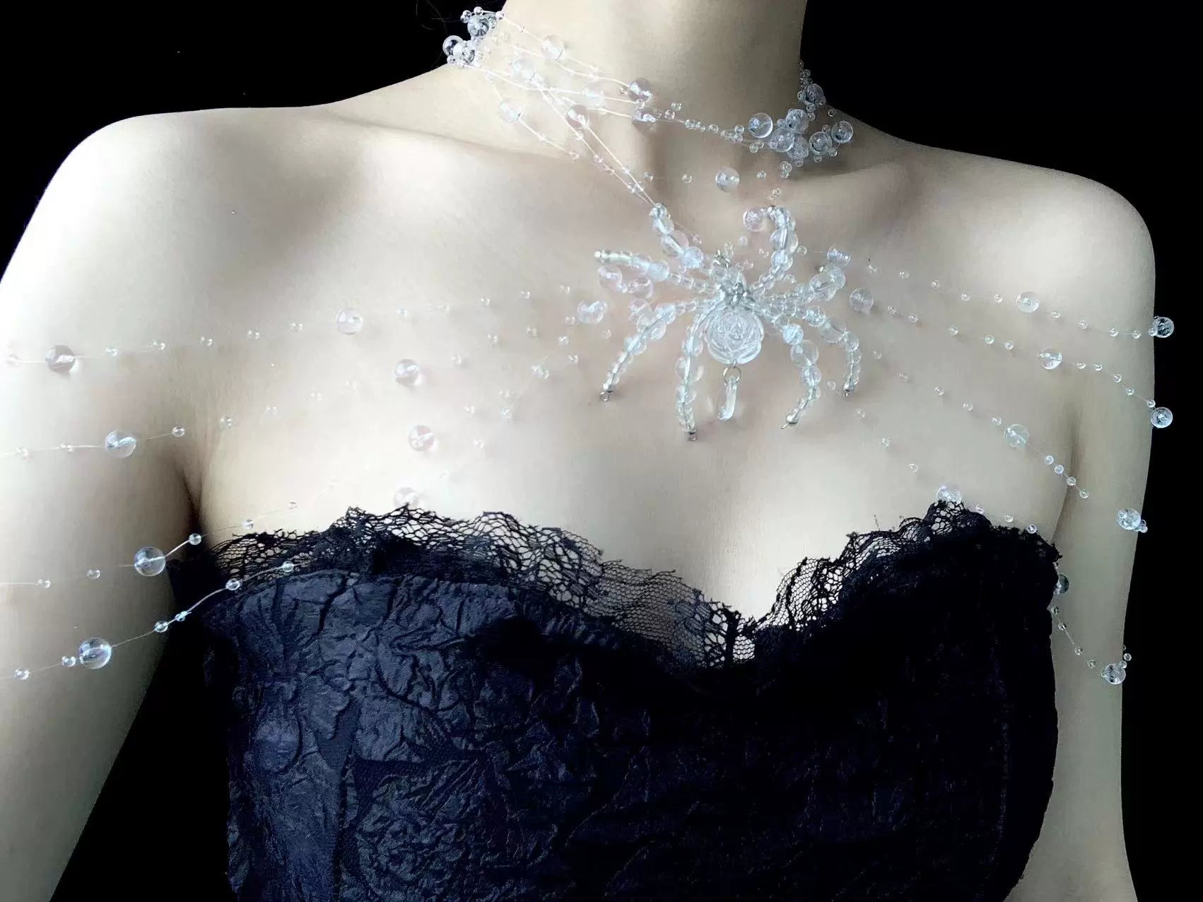 Handmade Rain Spider Shoulder Chain Original Design Dark Gothic Punk Body Chain