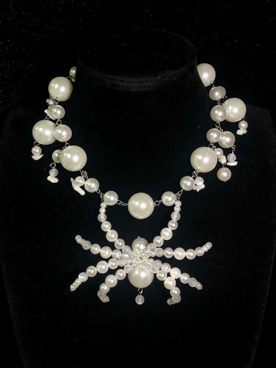 Beads Spider Necklace Dark Gothic Punk Handmade