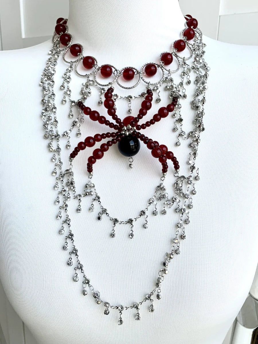 Fall Spider Necklace Dark Gothic Punk Handmade