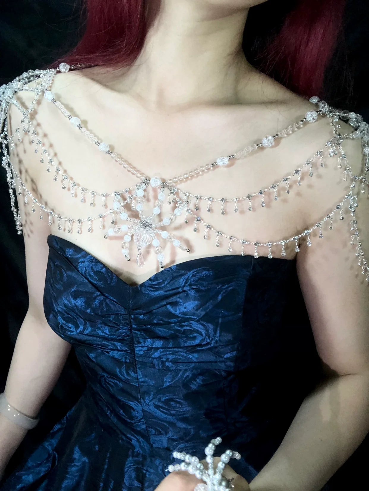 Handmade Party Spider Shoulder Chain Original Design Dark Gothic Punk Body Chain