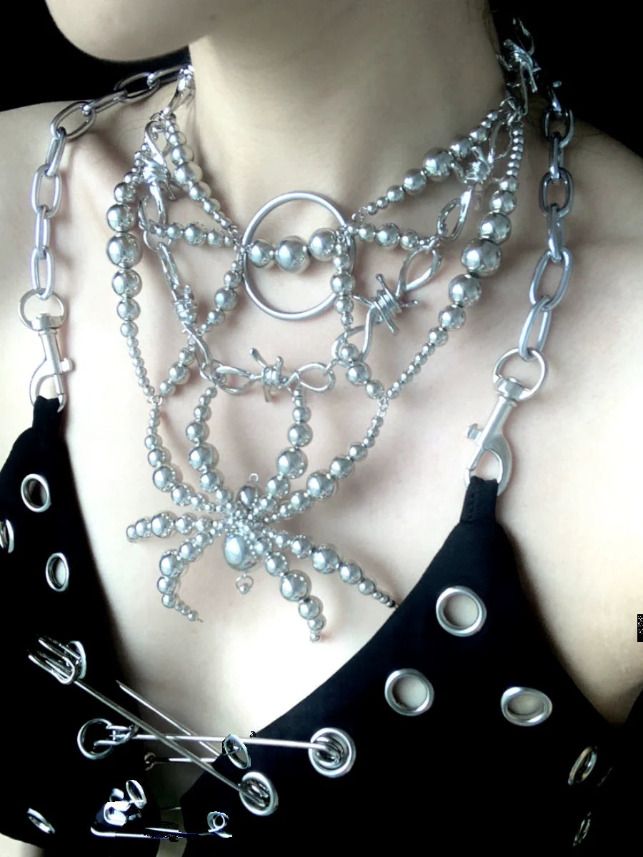 Mercury Spider Necklace Dark Gothic Punk Handmade