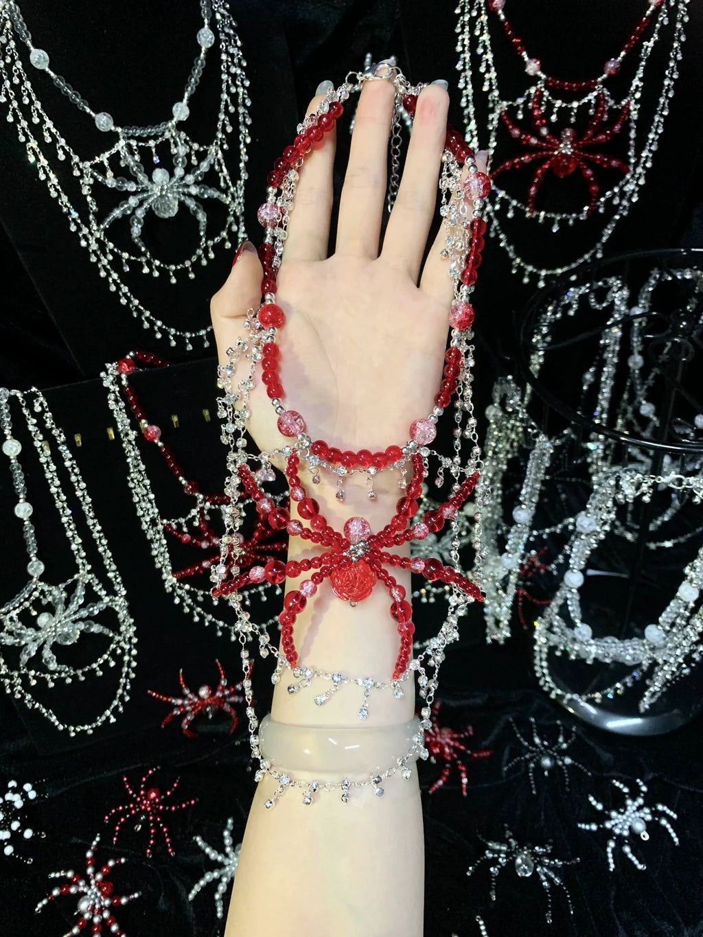 Collana ragno di ghiaccio fatta a mano in stile punk gotico scuro