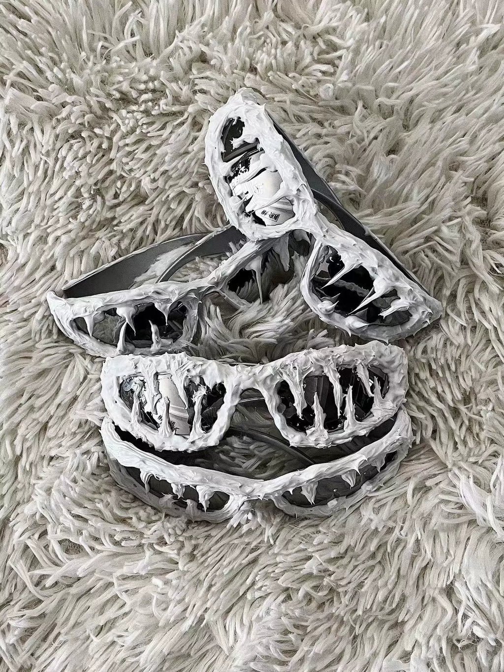 "Polar White" Y2K Streetwear Handmade Resin Drip Sunglasses Gothic Cyberpunk Statement