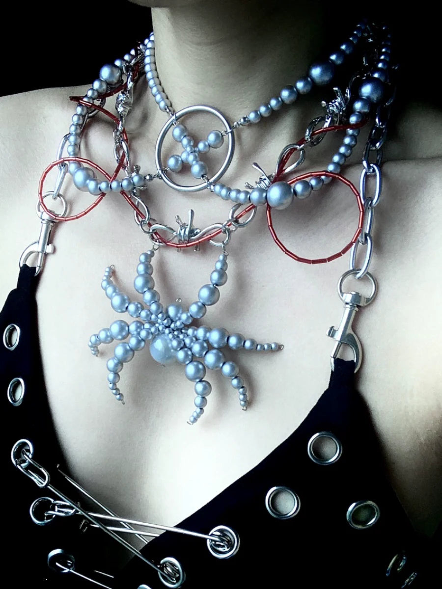 Mechanical Spider Necklace Dark Gothic Punk Handmade