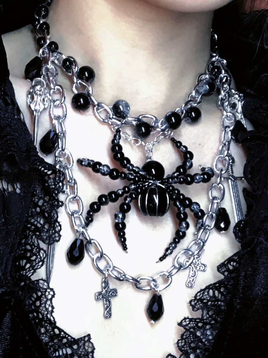 Collana Venom Spider Dark Gothic Punk fatta a mano