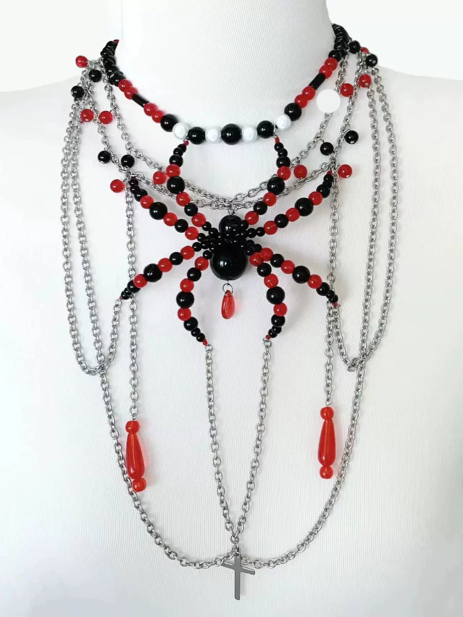 Entrenched Spider Necklace Dark Gothic Punk Handmade