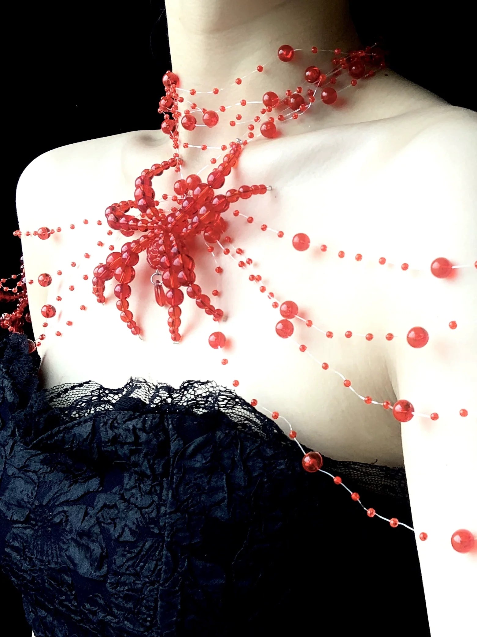 Handmade Rain Spider Shoulder Chain Original Design Dark Gothic Punk Body Chain