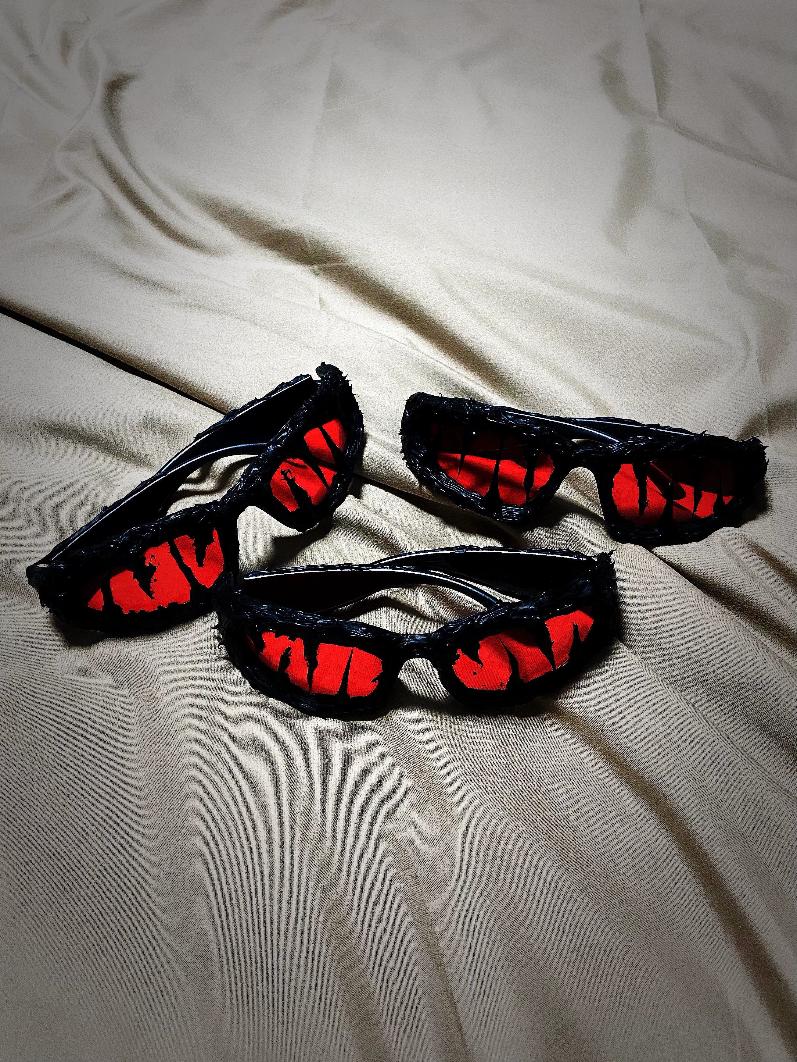 Occhiali da sole gocciolanti in resina fatti a mano Y2K Streetwear - Occhiali da sole gotici cyberpunk